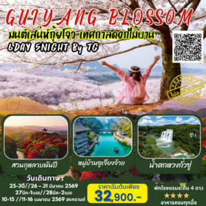 กุ้ยโจว กุ้ยหยาง น้ำตกหวงกั่วซู่ ชมซากุระหมื่นไร่